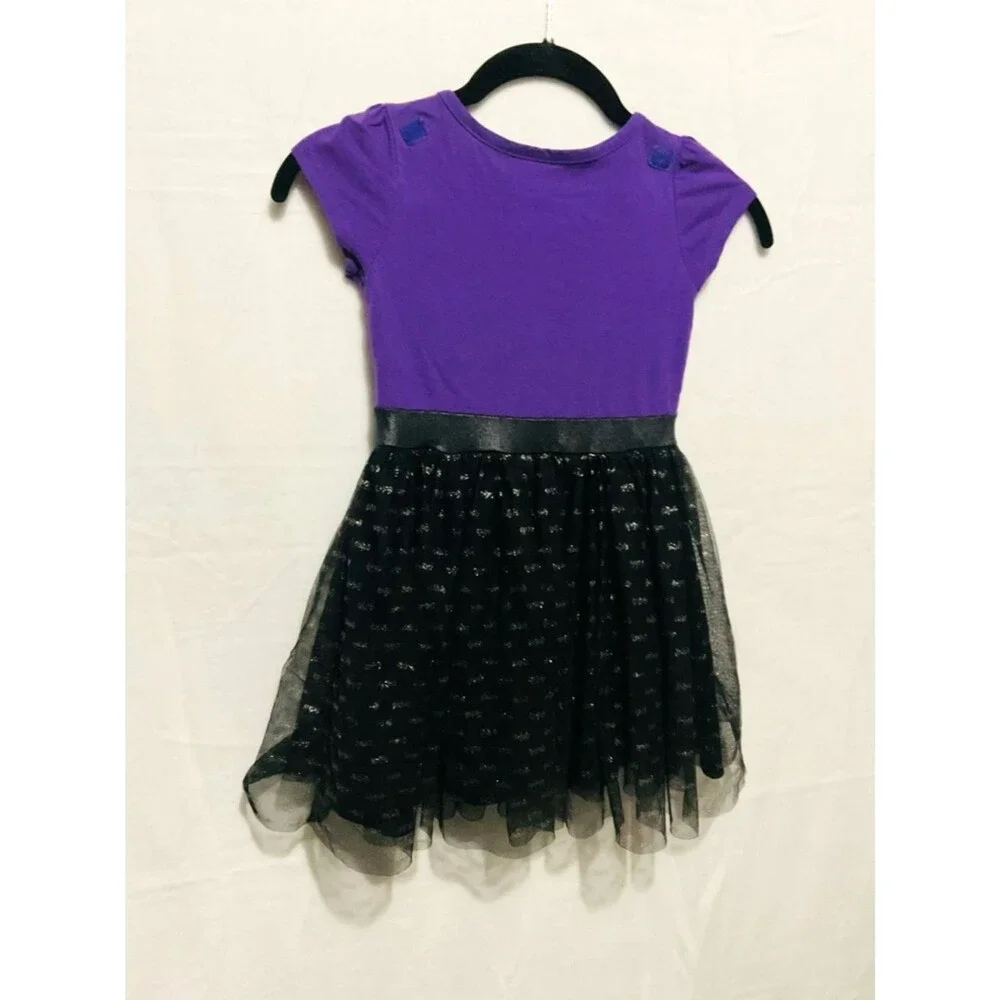 DC Comics Batgirl Tutu Dress Kids Sz S 4/5 Purple Black *Play-Ready No Cape*